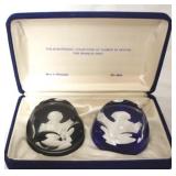 2 Cameos in Crystal, the Franklin Mint