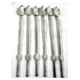 6 Sterling Silver Tea Spoons - 7.5" long