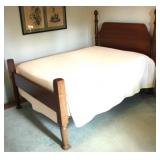 Sam Smoot Walnut Full-Sized Bed w/ bedding