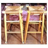 Pair of Wood Stools - 31 x 15 x 11