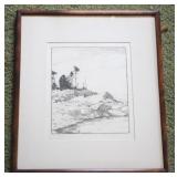 Framed Signed Etching