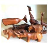 Lot of Carved Wood Animals
