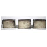 3 Sterling Silver Matchbox Holders - 1.5 x 1