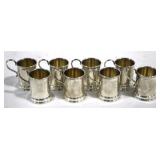 8 Lunt Sterling Miniature Tankards - 1.75" tall