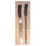 2pc Bone Handle Knife and Sharpening tool