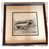 Framed Signed Etching - 15.5 x 15