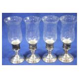 Set of 4 Sterling Weighted Base Candle Holders