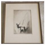 Framed Signed Etching by Levon West