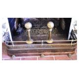 3pc Fireplace Set, 2 Andirons & Fender