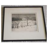 Framed Signed Etching by Platt Hubbard