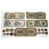Lot of Foreign Bills & Coins