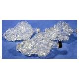 3 Glass Grape Candy Boxes 6"