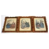 Set of 3 Framed Fashion Prints - 7.5 x 9.5