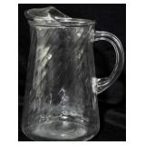 Vintage Swirl Glass Pitcher 9.5"