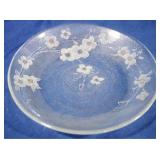 Glass bowl with Dogwood floral 14.5"
