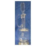 Vintage wheel cut decanter, 16" tall