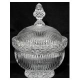 Large Fifth Avenue Lidded Crystal Jar 11 x 8.5