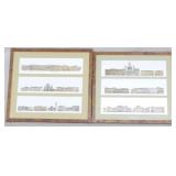 Pair Framed Prints 18x20