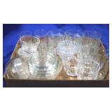 Tray Lot of Assorted Glassware