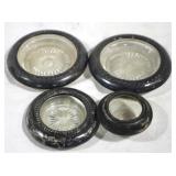Set of 4 Silver Rimmed Items
