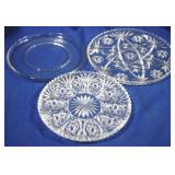 3 Assorted Glass Platters