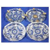 4 Glass Ashtrays - 7.5" round each