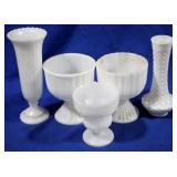 5 Pcs Vintage Milk Glass