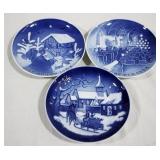 3 B & G Christmas 7" plates