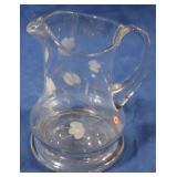 Vintage wheel cut pitcher, 9"