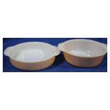 2 Fire King Handled Bowls, 9.5"