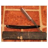 Vintage straight blade razor & case