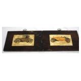 2 Car Prints on Wood Boards - 11.5 x 7.25