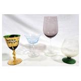 Lot of 4 Colored Assorted Glasses