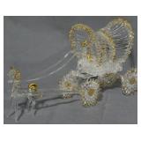 Blown Glass Horse and Wagon 5.5"
