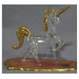 Blown Glass Barron Unicorn 4"