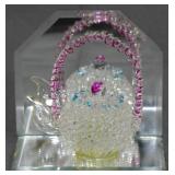 Blown Glass Teapot on Mirror Platform 4"