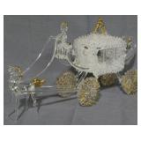 Blown Glass Horse and Carriage 5.5"