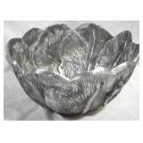 Metal Cabbage Leaves Bowl 11x6"