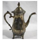 Silver plated footed coffeepot, 9"