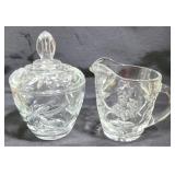 Pressed Glass Creamer & Sugar