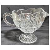 Crystal Glass Gravy Pitcher - 5" tall