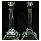 Pr St. George Crystal Candlesticks 10"