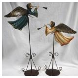 2 Metal Angel Decor 21.5" & 27"