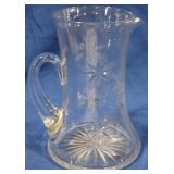 Vintage Pitcher with Star cut, 8.5"