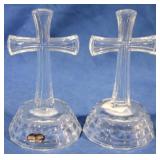 Pair Glass Crosses, 7.5"