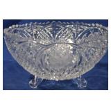 Press Cut Crystal Footed 8.75" Bowl