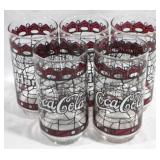 5 Vintage Coca-Cola glass 6" tumblers
