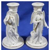 Pair Lenox Angel Porcelain 7.5" Candlesticks