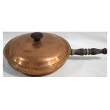 Copper Pot w/ Lid & Wood Handle 16x10