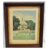 Walnut Shadowbox Frame w/ print, 17.25x14.75